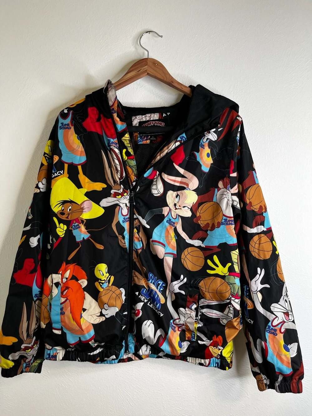Members Only Space Jam A New Legacy Looney Tunes All-Over Print Hooded Jacket